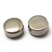 Nemesacél köztes dísz, kerek-lapos, gravírozható, kb. 6x12 mm (2 db)