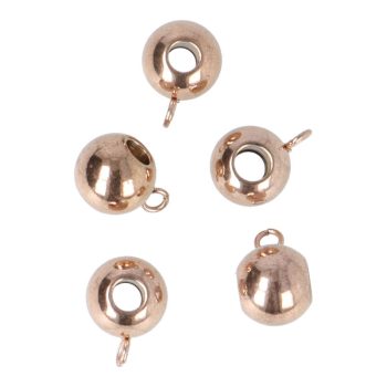   Nemesacél köztes dísz, medáltartó, nagy, sima, rosegold szín (5 db)