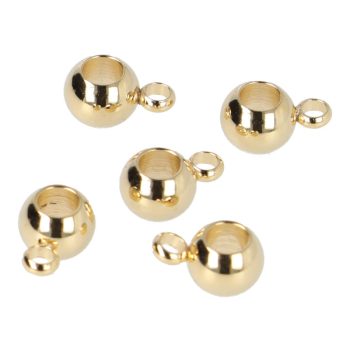   Nemesacél köztes dísz, medáltartó, arany szín, sima, kb. 8,5x6 mm (5 db)