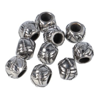   Nemesacél köztes dísz, szitakötő mintás, antik ezüst, 10x8 mm (1 db)