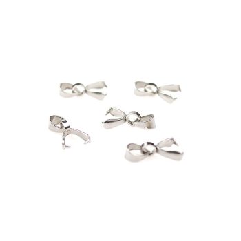 Nemesacél medáltartó, bepattintós, kb. 14 mm (5 db)