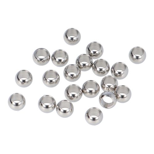 Orvosi fém baligyöngy, sima, 5x3 mm (20 db)
