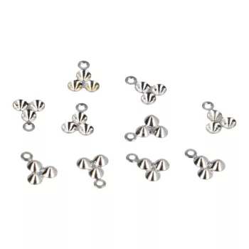   Strasszfoglalat, medálalap, 3 szirmos, ragasztáshoz, kb. 5 mm (10 db)
