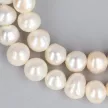Potátó, fehér tenyésztett gyöngy nyaklánc, 6-8 mm, 45 cm