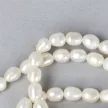Rizsszemű, fehér tenyésztett gyöngy nyaklánc, 4-5 mm, 45 cm