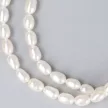 Rizsszemű, fehér tenyésztett gyöngy szett, 5-6 mm (AA)