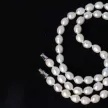 Rizsszemű fehér tenyésztett gyöngy nyaklánc, 6-6,5 mm, ( AA) 45 cm, 925 sterling ezüst kapocs