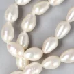 Rizsszemű, fehér tenyésztett gyöngy szett, 9,5-10,5 mm