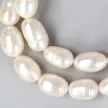 Rizsszemű, fehér tenyésztett gyöngy nyaklánc, 9,5-10,5 mm, 45 cm
