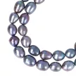 Rizsszemű, fekete tenyésztett gyöngy nyaklánc, 8-9 mm, 45 cm
