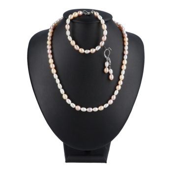 Rizsszemű, multicolor tenyésztett gyöngy szett, 6-8 mm