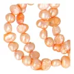 Tenyésztett gyöngy színezett 4-5 mm-es nyaklánc, narancssárga, 45 cm