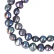 Barokk, fekete tenyésztett gyöngy nyaklánc, 7,5-8,5 mm, 40 cm