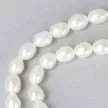Rizsszemű, fehér tenyésztett gyöngy nyaklánc, 4-5 mm, 40 cm