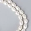 Rizsszemű, fehér tenyésztett gyöngy nyaklánc, 5-6 mm, 40 cm (AA)