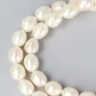 Rizsszemű, fehér tenyésztett gyöngy nyaklánc, 6-6,5 mm, 40 cm