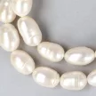 Rizsszemű, fehér tenyésztett gyöngy nyaklánc, 9,5-10,5 mm, 40 cm