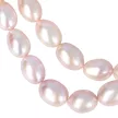Rizsszemű, lila tenyésztett gyöngy nyaklánc, 7,5-8 mm, 40 cm