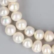 Potátó, fehér tenyésztett gyöngy nyaklánc, 6-8 mm, 50 cm