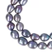 Rizsszemű, fekete tenyésztett gyöngy nyaklánc, 8-9 mm, 50 cm