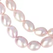 Rizsszemű, lila tenyésztett gyöngy nyaklánc, 7,5-8 mm, 50 cm