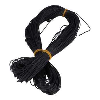 Kordszál, viaszos, fekete, 1 mm, kb. 65 m