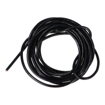   Hengerelt marhabőr szál, fekete, kb. 1,2 mm vastag, kb. 1 m hosszú