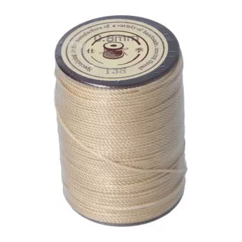Makramé zsinor, viaszos polieszter, 0,8 mm  beige, kb. 50 m