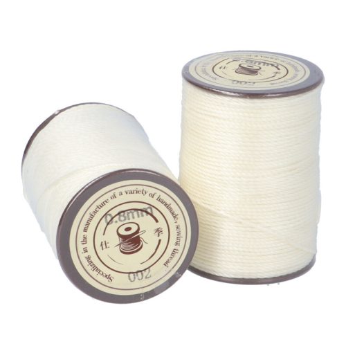 Makramé zsinor, viaszos polieszter, 0,8 mm  tört fehér, kb. 50 m
