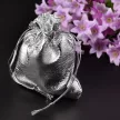 Tasak, vászon, ezüst színű, 7x9 cm (10 db)