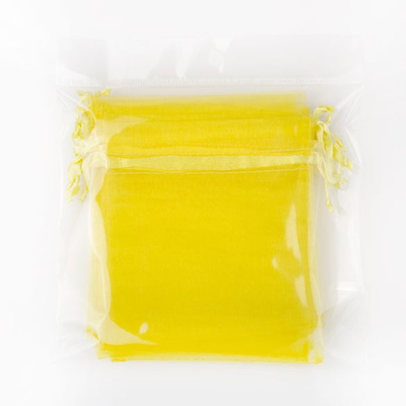 Tasak, tüll, kb. 10x12 cm, citromsárga (10 db)