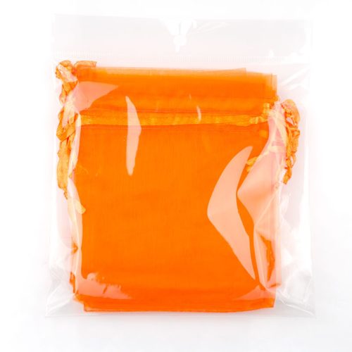 Organza tasak, kb. 10x12 cm, narancssárga (10 db)