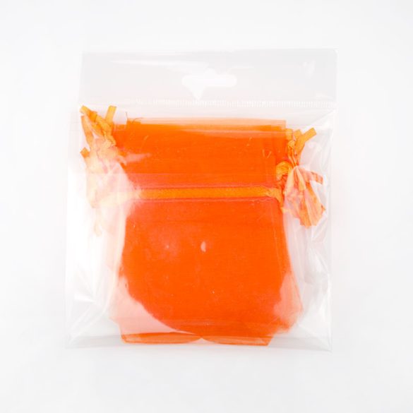 Tasak, tüll, kb. 7x9 cm, narancssárga (10 db)
