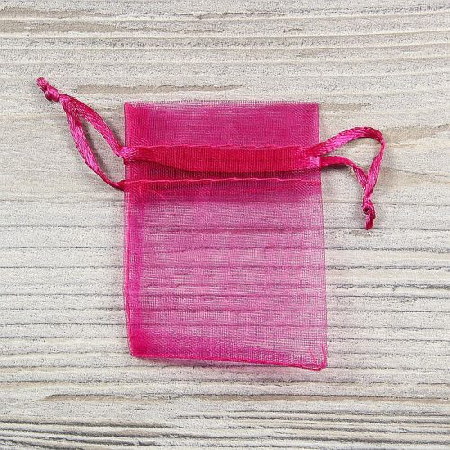 Organza tasak, kb. 5x7 cm, pink