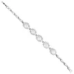 Tenyésztett gyöngy karkötő, fehér, strasszos, ovális 18 cm