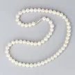 Kerek, fehér, 6-6,5 mm (A), tenyésztett gyöngy szett, ezüst szerelékkel 