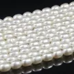 Rizsszemű, fehér tenyésztett gyöngy alapanyagszál, 5,5-6 mm, kb. 40 cm (AA)