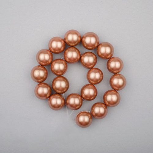 Shell pearl alapanyagszál barna golyós 10 mm 38 cm