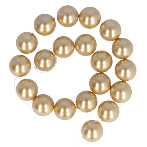 Shell pearl alapanyagszál világosbarna golyós 10 mm 38cm