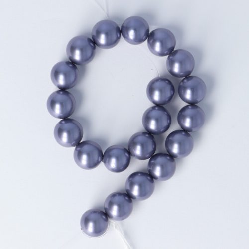 Shell pearl alapanyagszál szürkéskék golyós 10 mm 38 cm