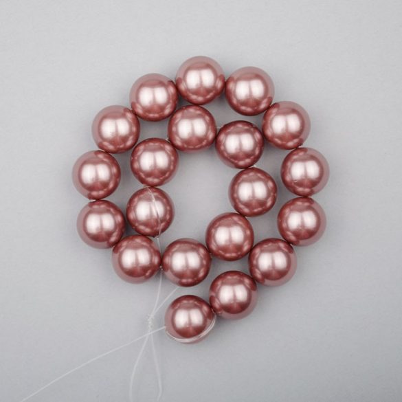 Shell pearl alapanyagszál, mályva, golyós, 10 mm, 19 cm