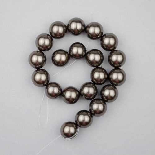 Shell pearl alapanyagszál barnásszürke golyós 10 mm 38 cm
