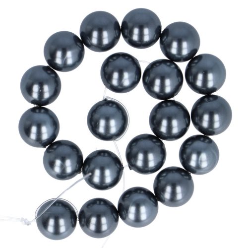 Shell pearl alapanyagszál sötétszürke golyós 10 mm 38 cm