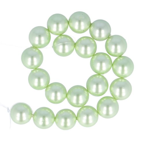 Shell pearl alapanyagszál világoszöld golyós 10 mm 38 cm