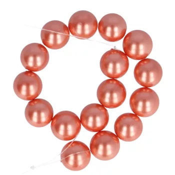   Shell pearl alapanyagszál, hússzínű golyós 12 mm, 39,5 cm