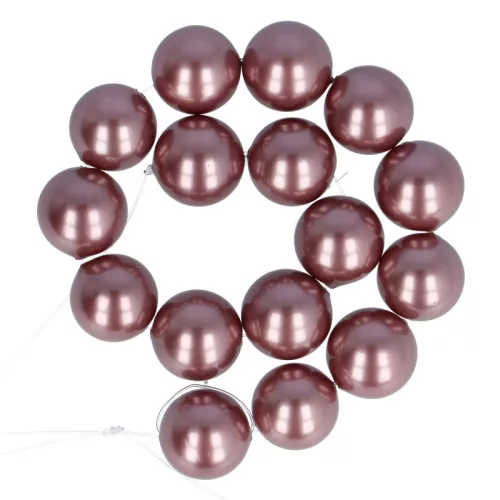 Shell pearl alapanyagszál, mályva golyós 12 mm, 39,5 cm