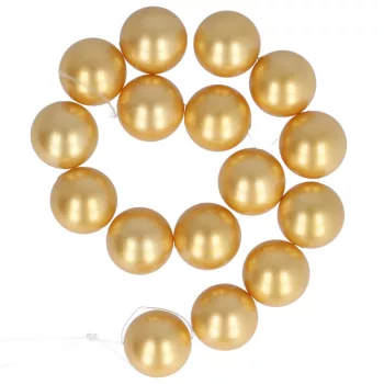   Shell pearl alapanyagszál sötétsárga, golyós 12 mm, 39,5 cm