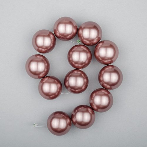 Shell pearl alapanyagszál, mályva, golyós, 16 mm, 19 cm