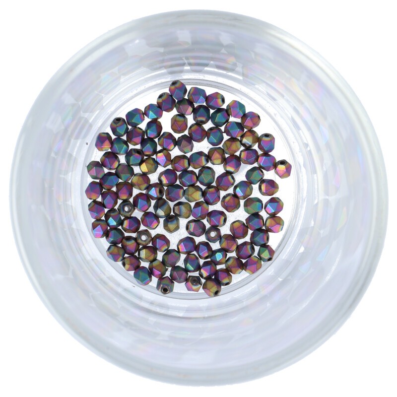 Hematit db-ra, gyémánt csiszolás, színes, matt, 4 mm, 
